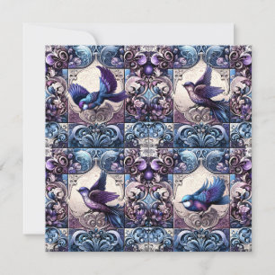 Victorian Aviary: A Purple Tile Garden Invitation
