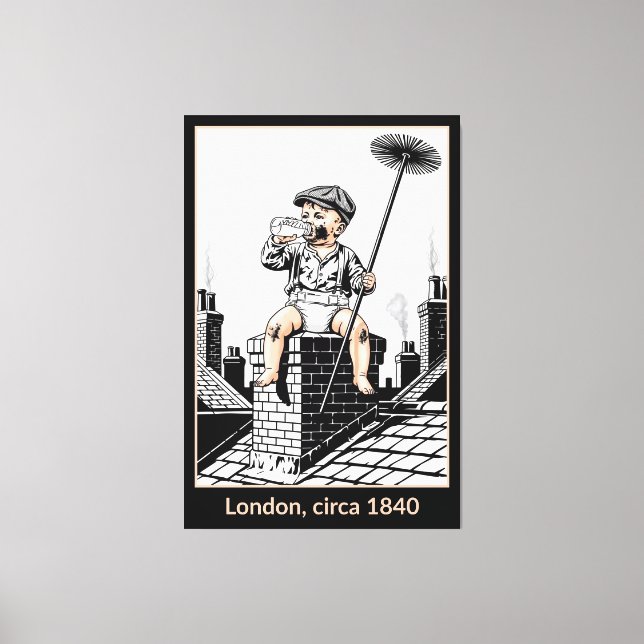 Victorian Baby Chimney Sweep. Funny Baby Canvas Print (Front)