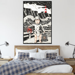 Victorian Baby - Funny Baby Sea Fisherman  Canvas Print