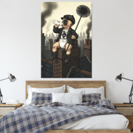 Victorian Baby Funny Chimney Sweep Theme Canvas Print