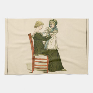 Victorian Baby Greenaway Mother Tea Towel
