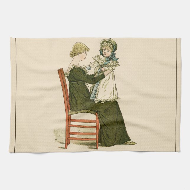 Victorian Baby Greenaway Mother Tea Towel (Horizontal)