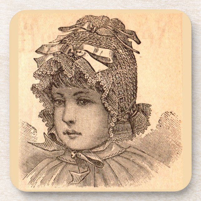 Victorian baby print coaster (Front)