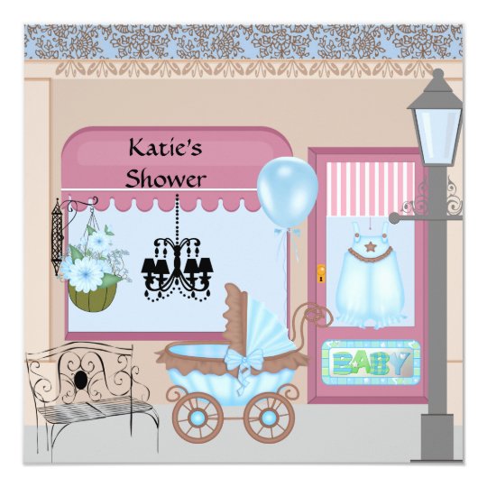 Victorian Baby Shower Invitation for Boy