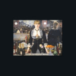 Victorian Barmaid Girl at Folies Bergere, France Canvas Print<br><div class="desc">Suzanne, with her fiery red hair and a gaze that could hold both amusement and a hint of melancholy, leaned against the cool marble counter. Her uniform, a black dress with a white collar that dipped low in the back, accentuated the curve of her waist. Despite the constant murmur of...</div>