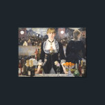 Victorian Barmaid Girl at Folies Bergere, France Canvas Print<br><div class="desc">Suzanne, with her fiery red hair and a gaze that could hold both amusement and a hint of melancholy, leaned against the cool marble counter. Her uniform, a black dress with a white collar that dipped low in the back, accentuated the curve of her waist. Despite the constant murmur of...</div>