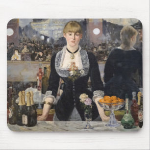 Victorian Barmaid Girl at Folies Bergere, France Mouse Mat