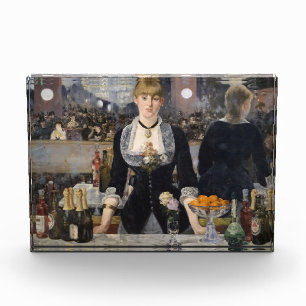 Victorian Barmaid Girl at Folies Bergere, France Photo Block