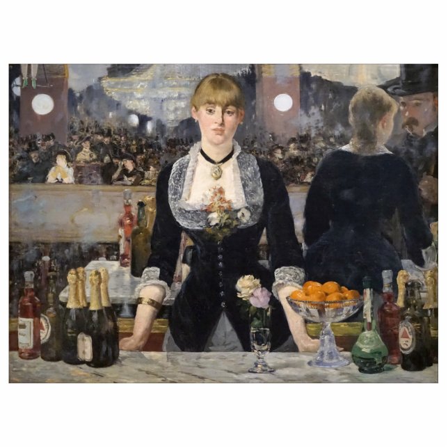 Victorian Barmaid Girl at Folies Bergere, France Photo Sculpture Magnet (Front)