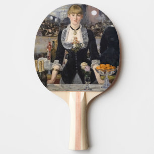 Victorian Barmaid Girl at Folies Bergere, France Ping Pong Paddle