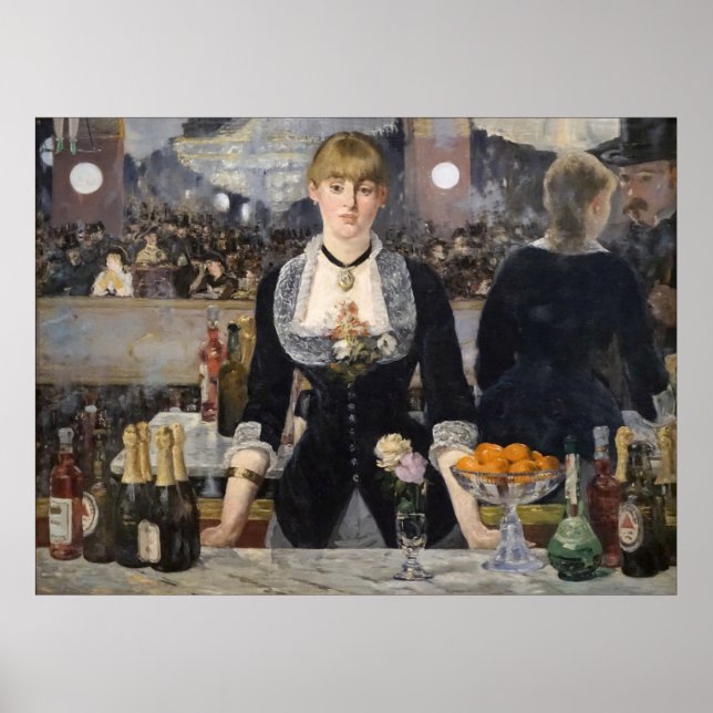 Victorian Barmaid Girl at Folies Bergere, France Poster (Front)