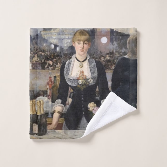 Victorian Barmaid Girl at Folies Bergere, France Wash Cloth (Wash Cloth)