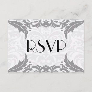 Victorian Baroque Grey Flourish Rsvp Card