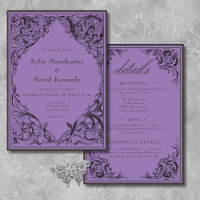 Victorian Bat Until Death Black & Purple Two Sided