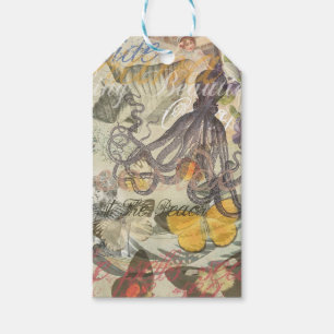 Victorian Bathing Beauty Kraken Vintage Surrealism Gift Tags