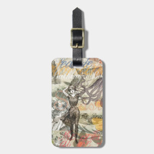 Victorian Bathing Beauty Kraken Vintage Surrealism Luggage Tag