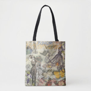Victorian Bathing Beauty Kraken Vintage Surrealism Tote Bag