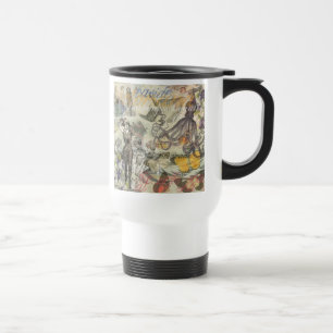 Victorian Bathing Beauty Kraken Vintage Surrealism Travel Mug