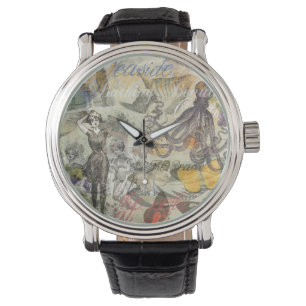 Victorian Bathing Beauty Kraken Vintage Surrealism Watch