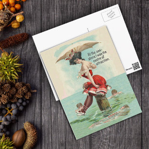 Victorian Bathing Beauty Postcard