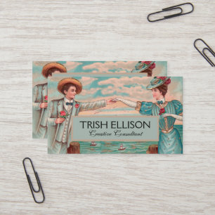 Victorian Beach Love Dressy Ocean Wedding Couple Business Card