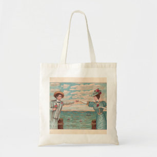 Victorian Beach Love Dressy Ocean Wedding Couple Tote Bag
