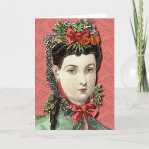 Victorian Beauty -Happy Holidays Card