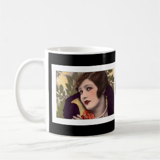 Victorian beauty in purple coat coffee mug