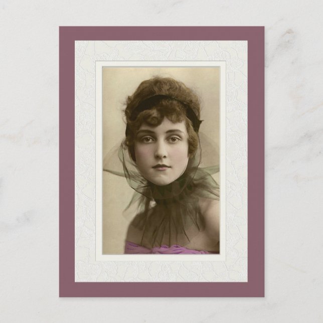Victorian beauty intense look netting pink top postcard (Front)