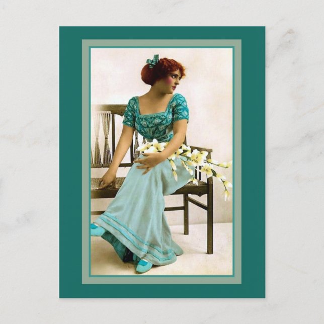 Victorian beauty, restored photo postcard (Front)