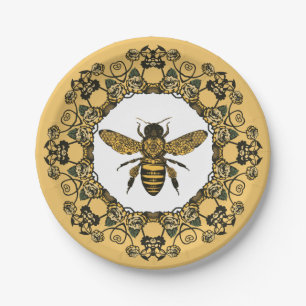 Victorian Bee Honey Label Personalise Dinner Plate