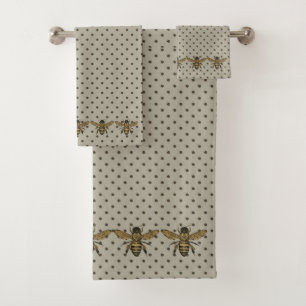 Victorian Bees and Polka Dots Towel