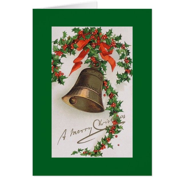 Victorian Bell Christmas Greeting Card (Front)