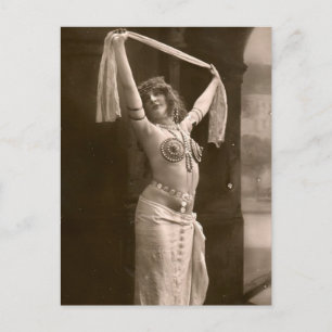 Victorian belly dancer vintage postcard