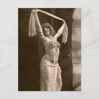 Victorian belly dancer vintage postcard
