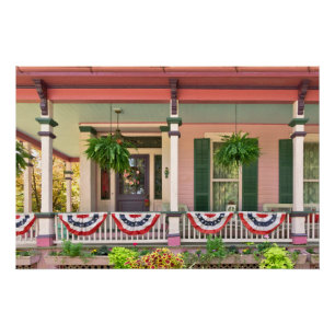 Victorian - Bevidere NJ - Pink and Patriotic Poster
