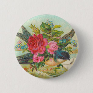 Victorian Bird Button