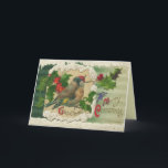 Victorian Bird Christmas Card<br><div class="desc">Vintage German Christmas card. Victorian Christmas Cards. Christmas Greetings for the people you love. Easy to customise! Christmas Cards. Old world charm lovingly restored.</div>