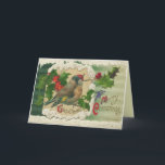 Victorian Bird Christmas Card<br><div class="desc">Vintage German Christmas card. Victorian Christmas Cards. Christmas Greetings for the people you love. Easy to customise! Christmas Cards. Old world charm lovingly restored.</div>