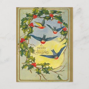 Victorian Bird Christmas Postcard
