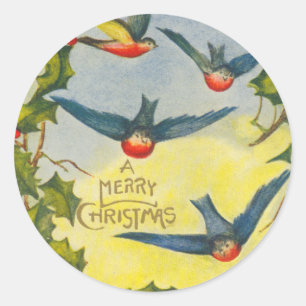 Victorian Bird Christmas Stickers