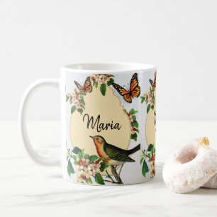 Victorian Bird Floral Mug