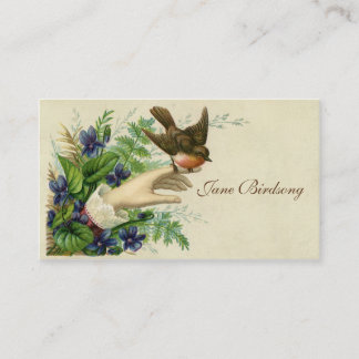 Victorian Bird In Hand Calling Card