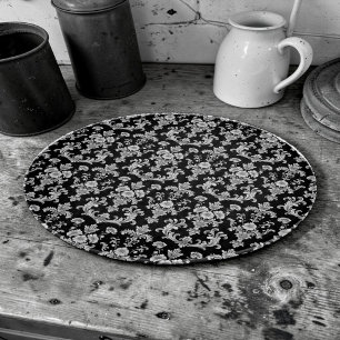 Victorian Black and White Damask Pattern Cutting Board