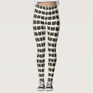 Victorian black cats print leggings