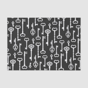 Victorian black & white Keys Tissue Paper