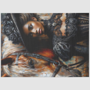 Victorian Black Woman With Horse  Tissue Paper