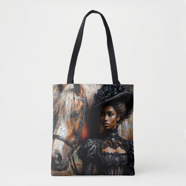 Victorian Black Woman With Horse  Tote Bag (Front)