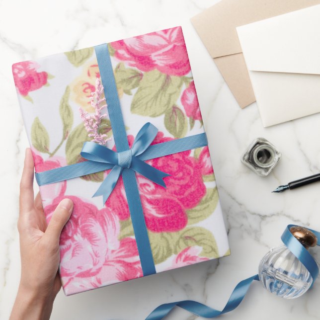 Victorian Blooming Roses Floral  Wrapping Paper (Gifting)