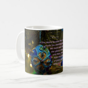 Victorian Blue Bible Verse Coffee Mug